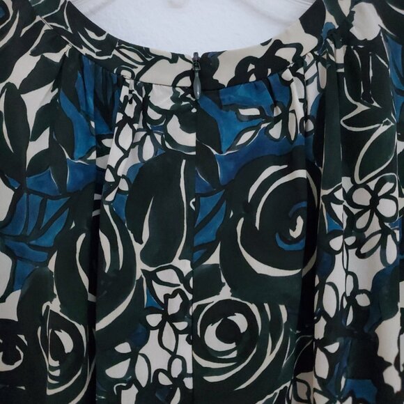 'S Max Mara Bronzo Dark Floral Women's Silk Midi Dress Size 2 - Picture 8 of 16